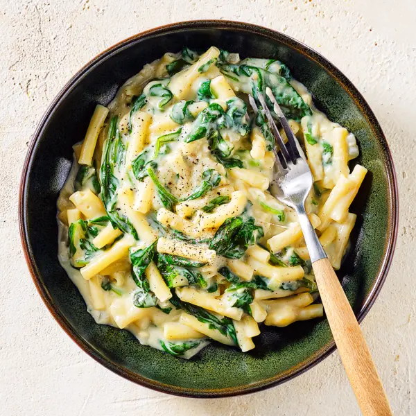 Mac and Cheese mit Spinat