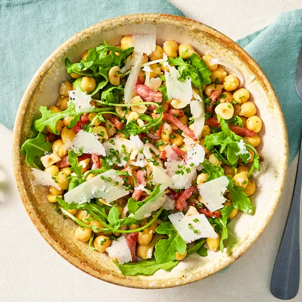 Kichererbsensalat mit Speck