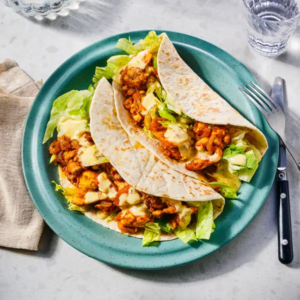 Chicken-Masala-Wraps mit süßer Mayo