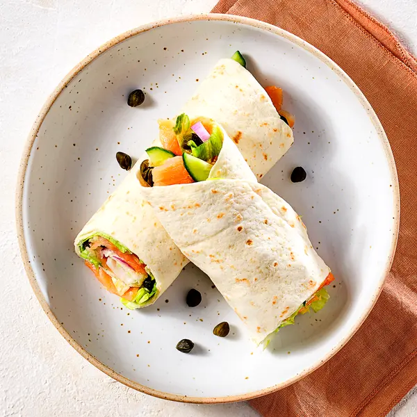 Wraps mit Frischkäse und geräuchertem Lachs