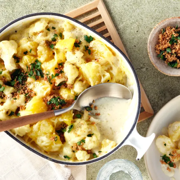 Blumenkohl-Auflauf mit Butterbrösel