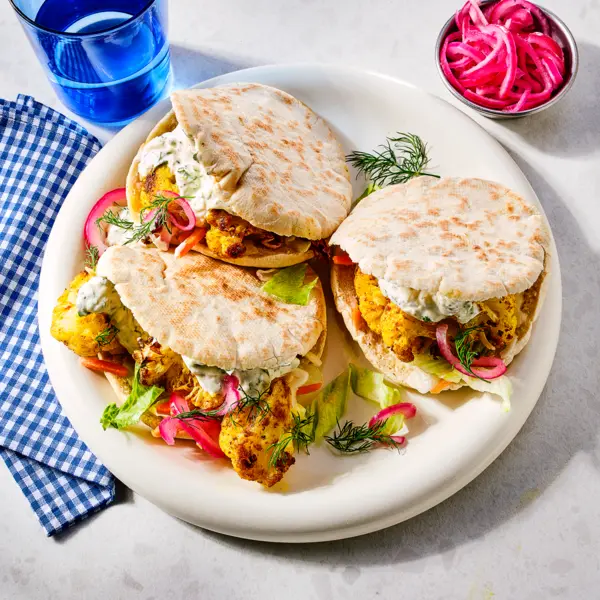 Pita mit geröstetem Blumenkohl