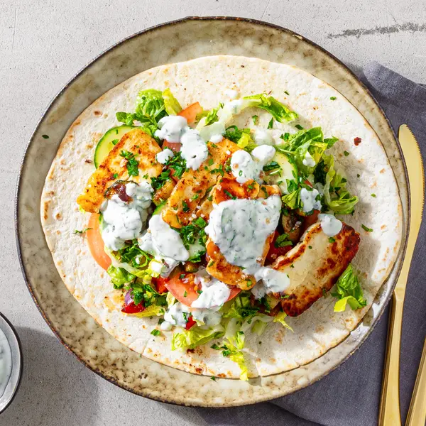 Veggie-Dürüm mit Halloumi