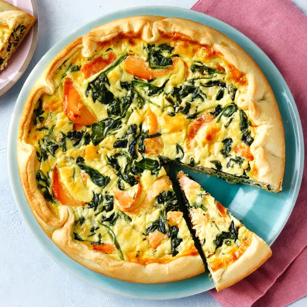Spinat-Quiche mit Räucherlachs