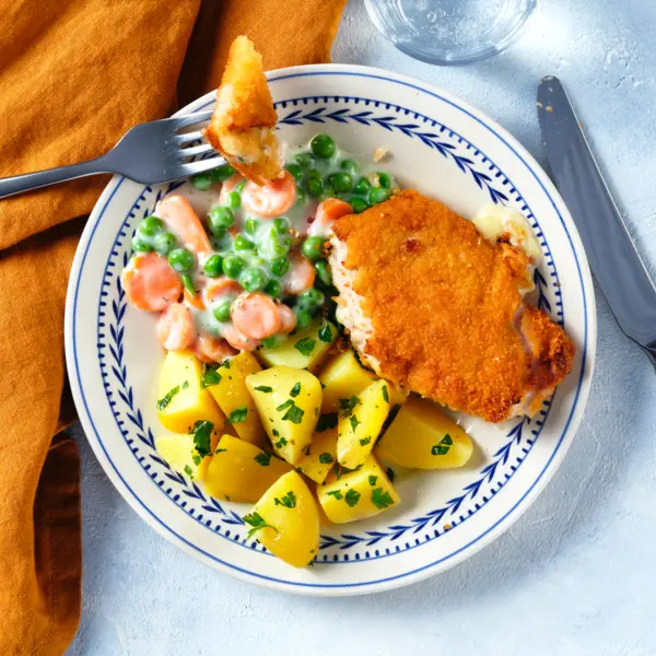 Cordon bleu mit Petersilienkartoffeln