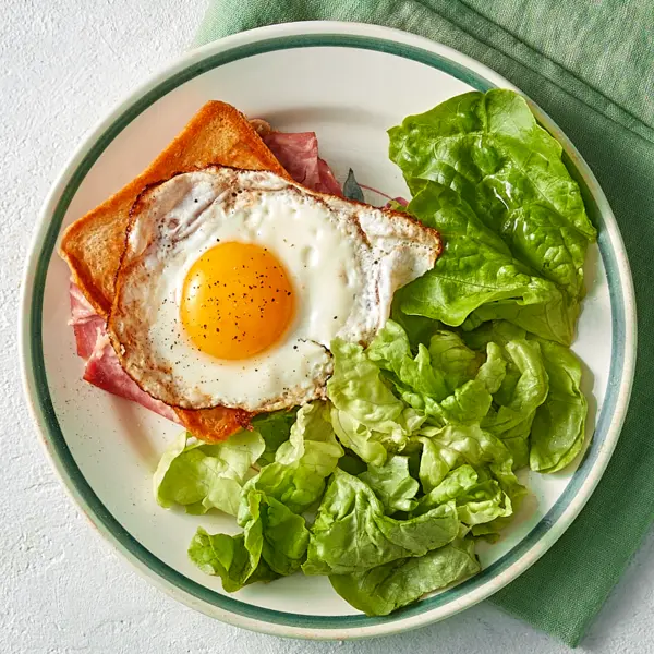 Croque Madame - Käse-Schinken-Sandwich mit Spiegelei