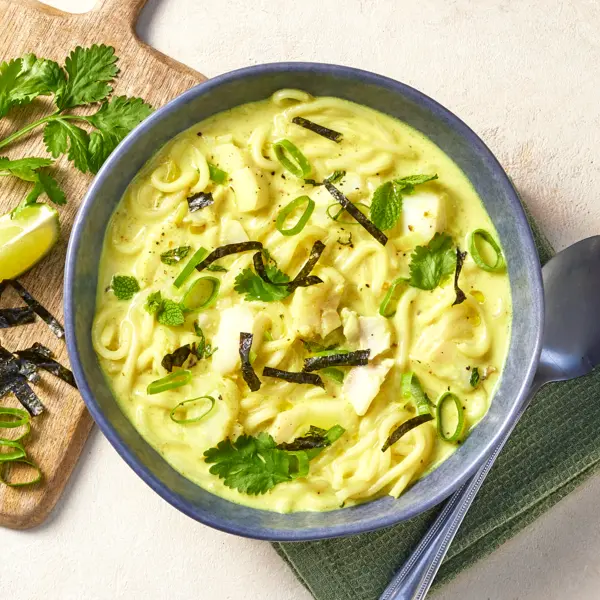 Udon-Kokos-Curry mit Kabeljau