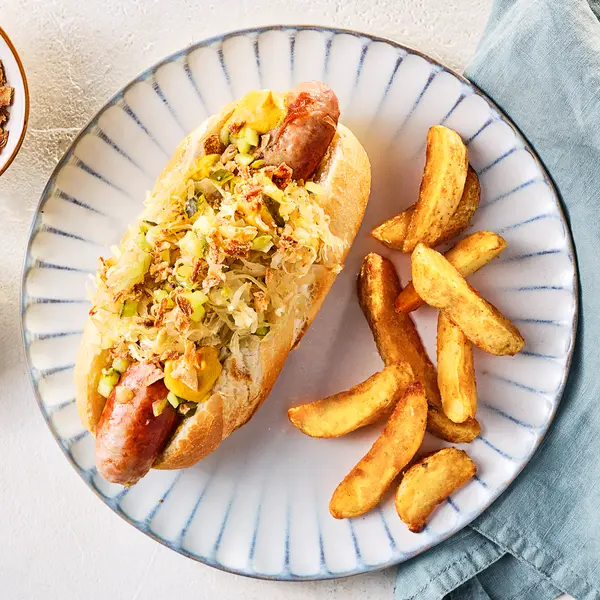 Hot Dog mit Sauerkraut