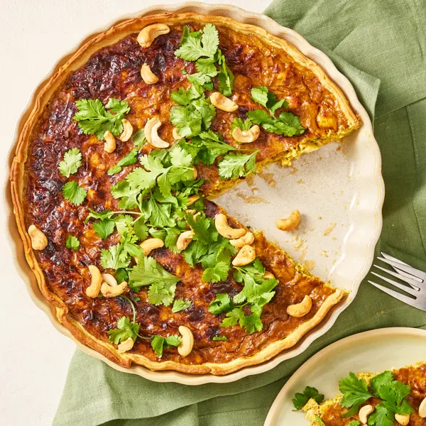 Hühnchen-Curry-Cashewnuss-Pie