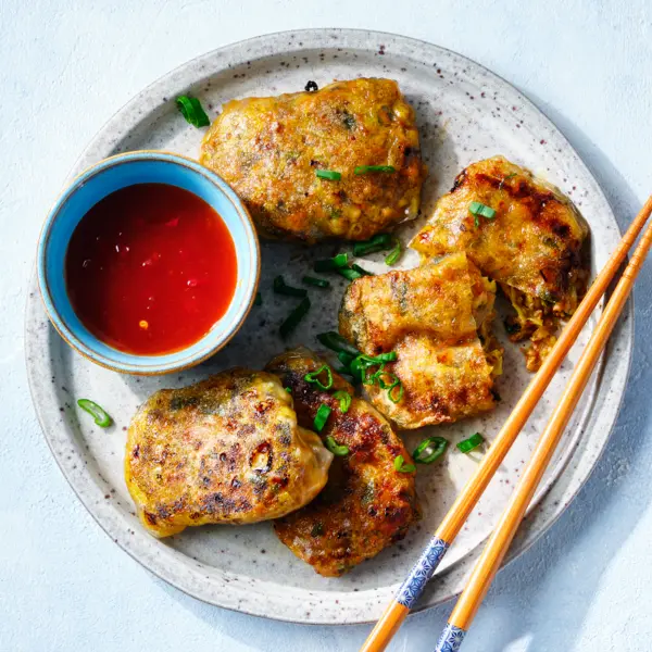 Gebratene Reispapier-Dumplings