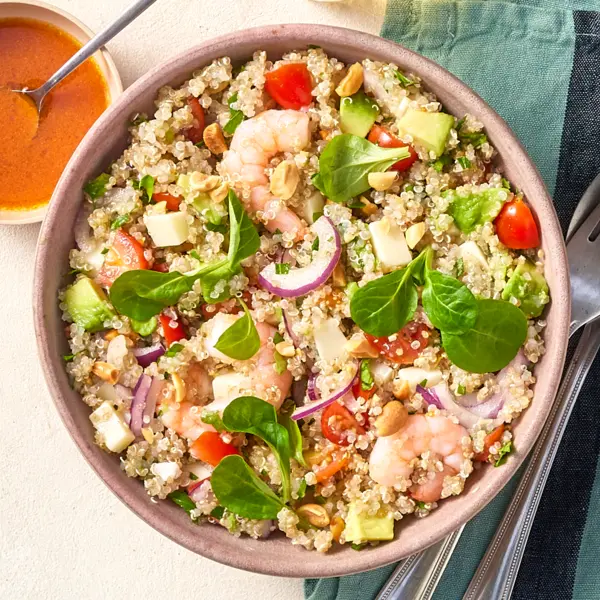 Garnelen-Quinoa-Sommersalat