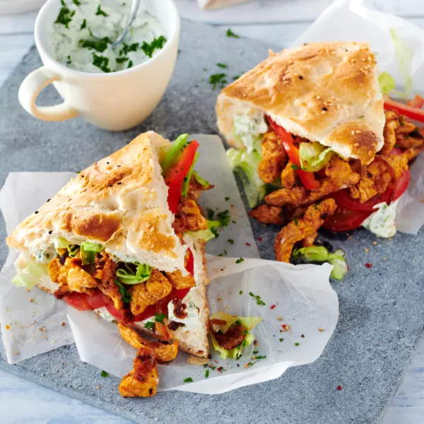 Puten-Döner mit Petersiliendip