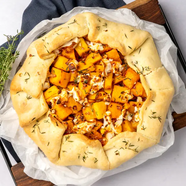 Herbst-Tarte mit Kürbis und Ziegenkäse