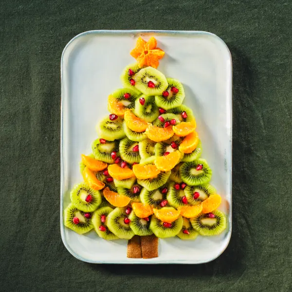 Weihnachtliche Obstplatte