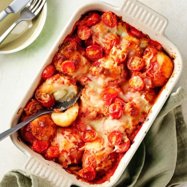Tomate-Mozzarella-Knödelauflauf