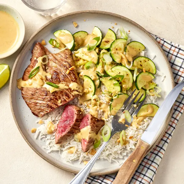 Steak mit Curry-Kokos-Soße