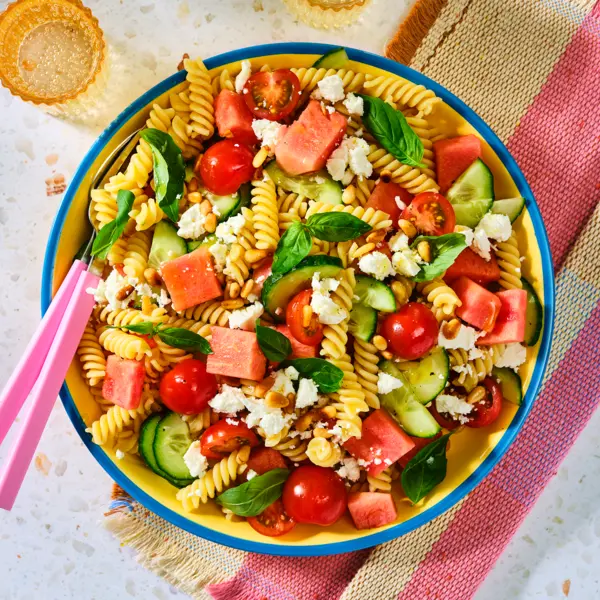 Melone Feta Nudelsalat