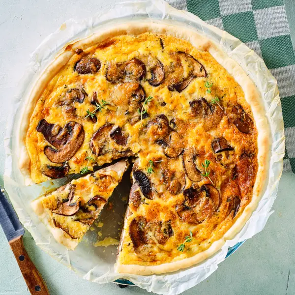 Quiche mit Champignons und Gruyère