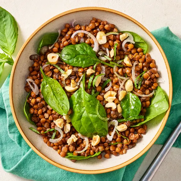 Linsensalat mit Zitrone & Basilikum