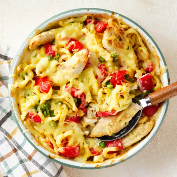 Spätzle-Hähnchen-Auflauf