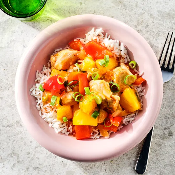 Hähnchen "Hawaii" mit Reis