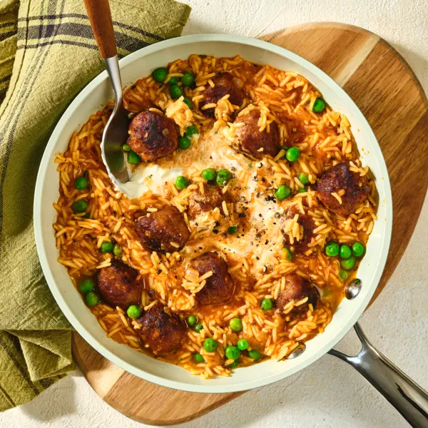 Köttbullar-Reis-Pfanne