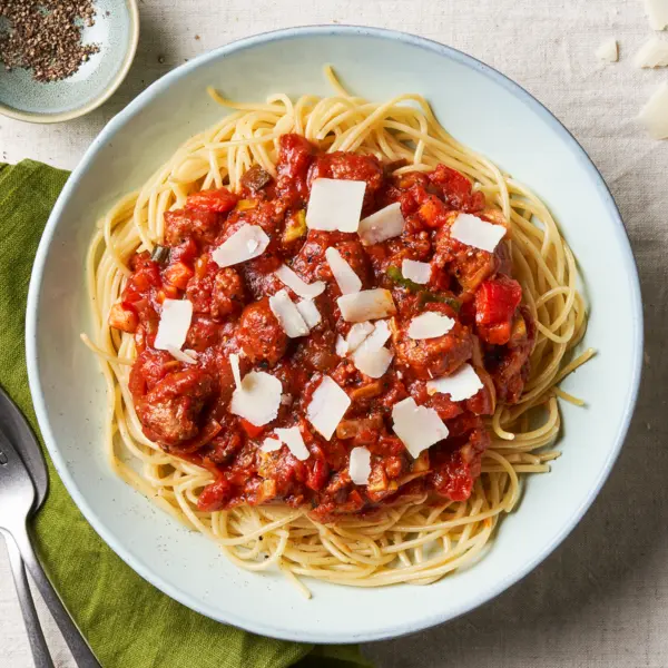 Spaghetti Bolognese mit Balsamico-Essig