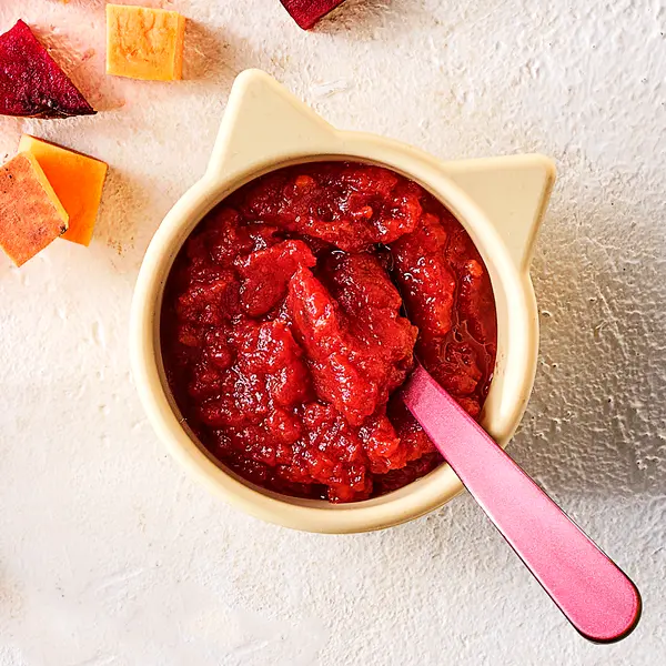 Rote Bete und Süßkartoffel Stampf