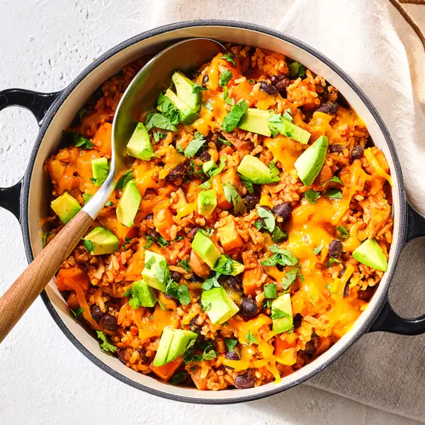 Tex-Mex-Reispfanne mit Süßkartoffel
