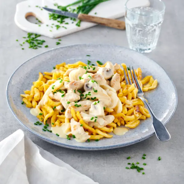 Putengeschnetzeltes in Sahnesauce