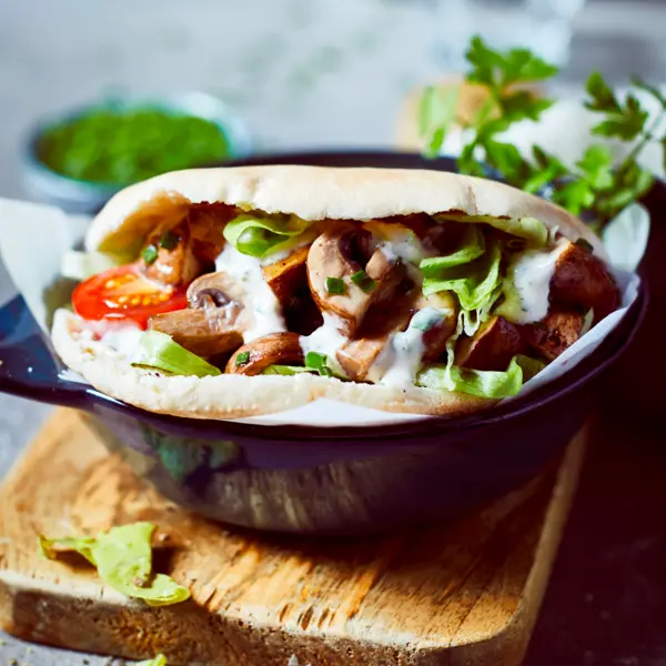 Champignon-Döner mit Knoblauchsauce