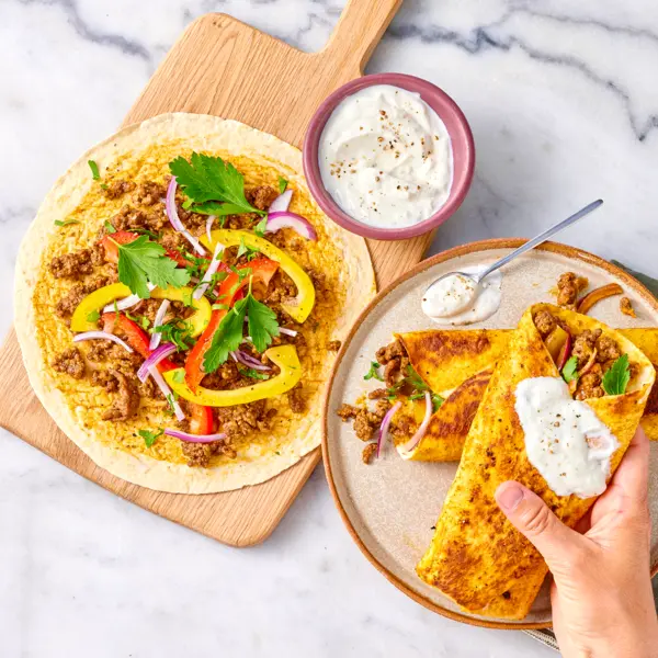 Hackfleisch-Shawarma mit Knoblauchsoße