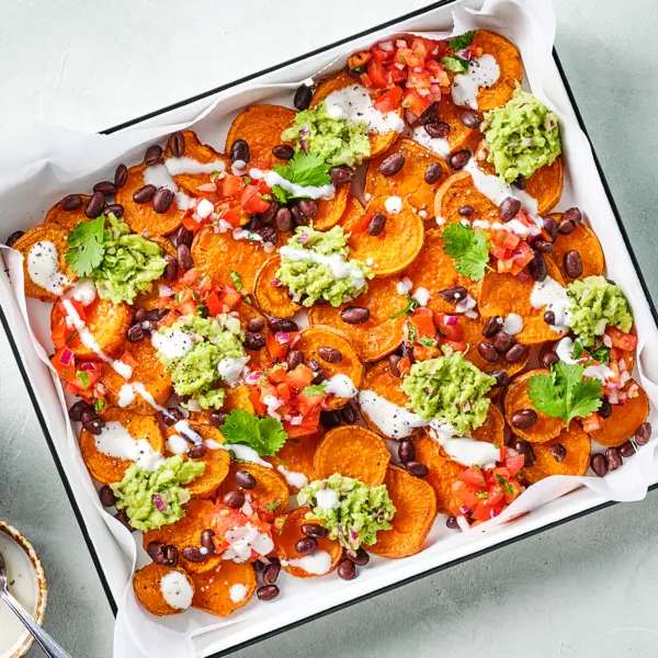 Süßkartoffelgericht mit mexikanischer Salsa