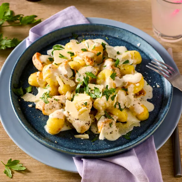 Gnocchi mit Chicken-Alfredo-Sauce