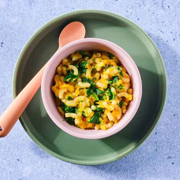 Maccheroni mit Spinat und Kürbis