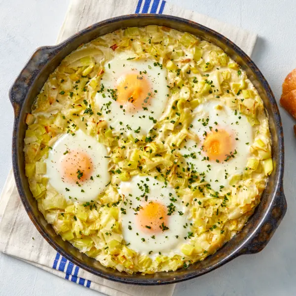 Cremiges Lauchgemüse nach Shakshuka-Art