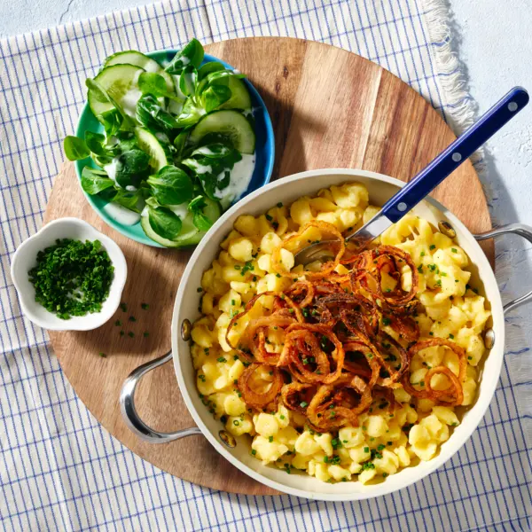 Bayrische Kasspatzn mit Salat