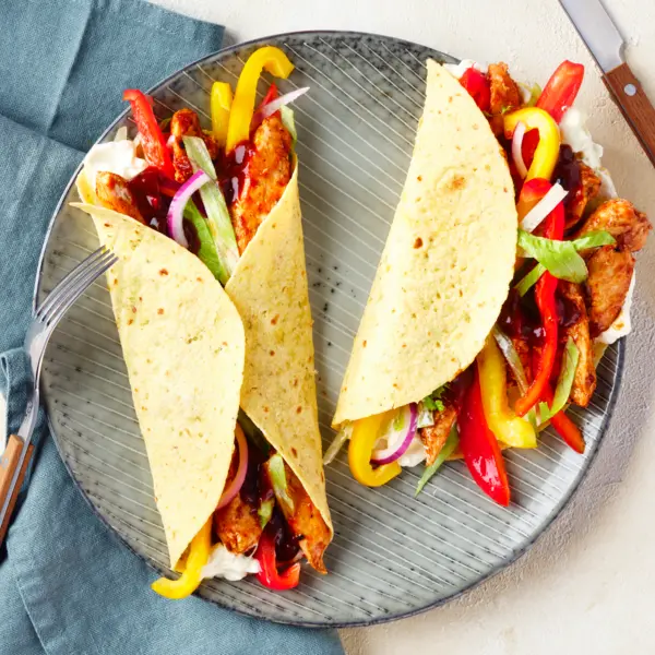 BBQ-Hähnchen-Wraps