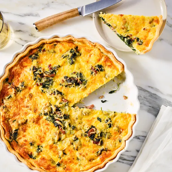 Spinat-Quiche mit Speck