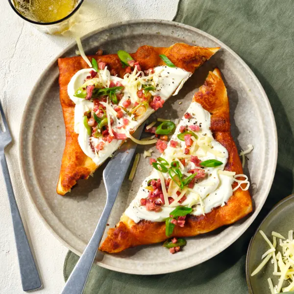 Einfaches Langosch mit Knoblauch-Creme