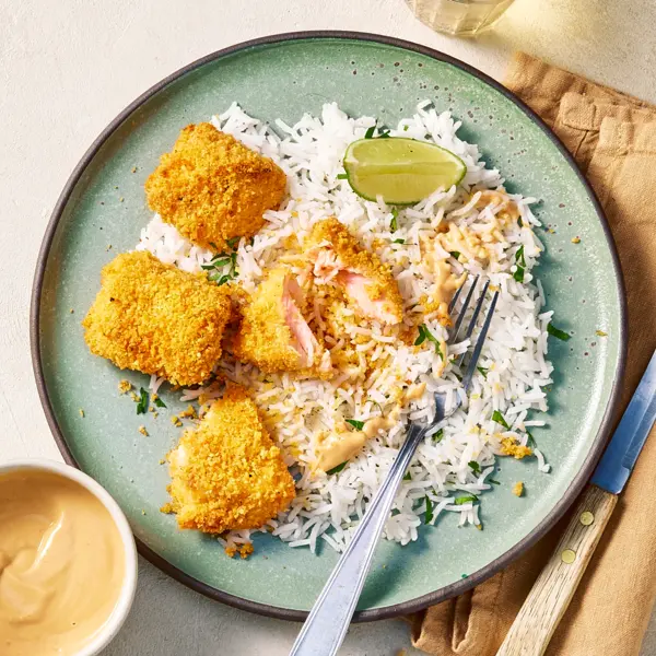 Lachs in Kokos-Panade aus dem Air-Fryer