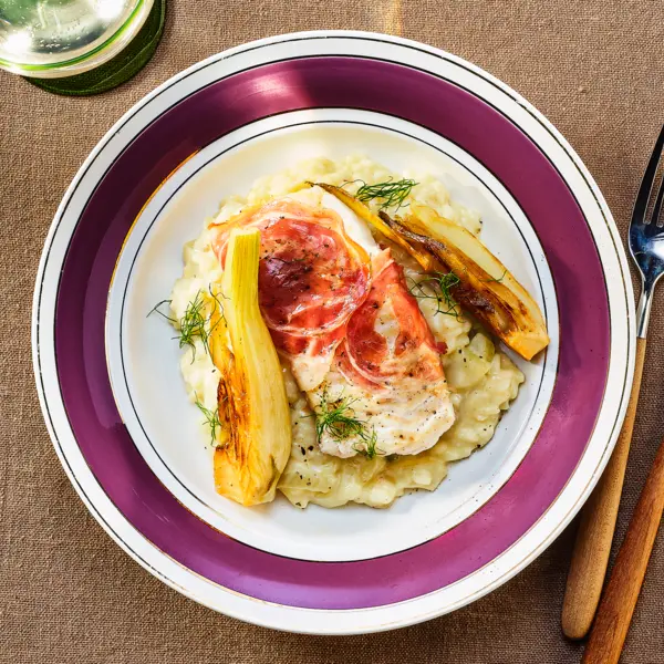 Kabeljau mit Fenchel-Risotto