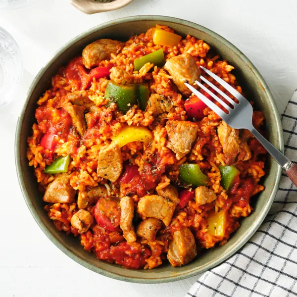Reis-Schnitzel-Topf mit Paprika