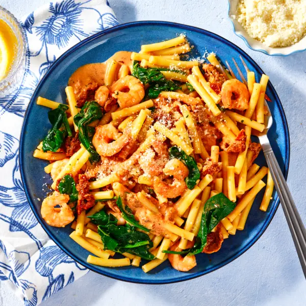 Maccheroni toskanischer Art mit Gambas