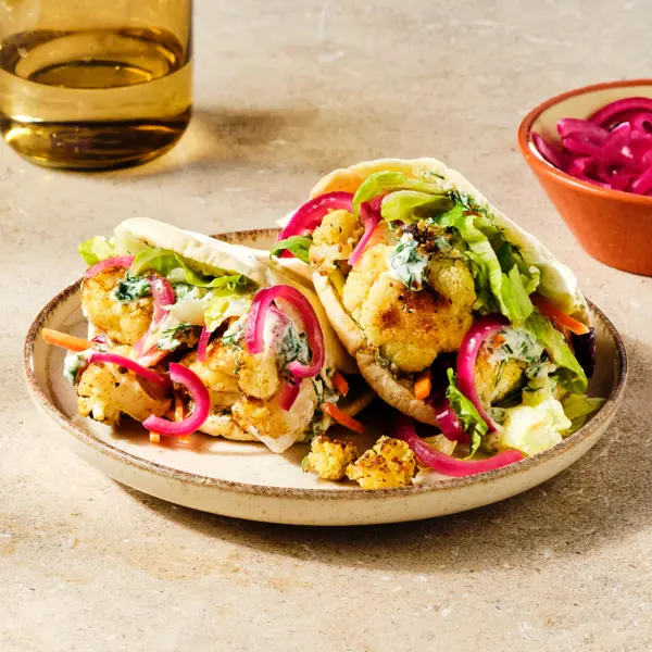 Pita mit geröstetem Blumenkohl