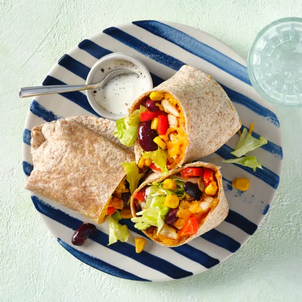 Hähnchen-Burrito mit Cheddar