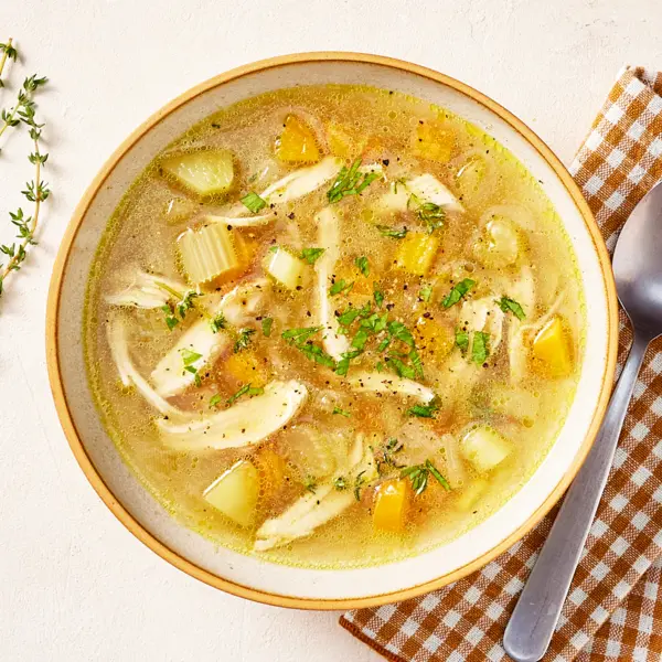 Gemüse-Hühnersuppe