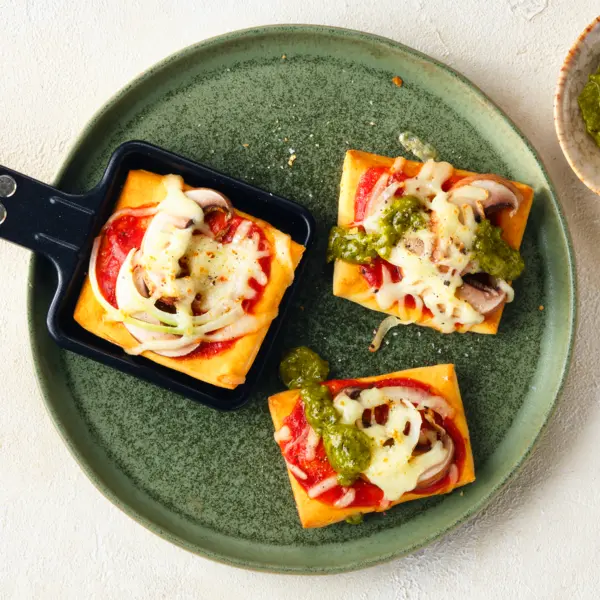 Pizza-Raclette mit Pilzen