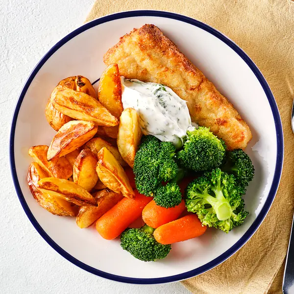 Fisch mit Kartoffelwedges