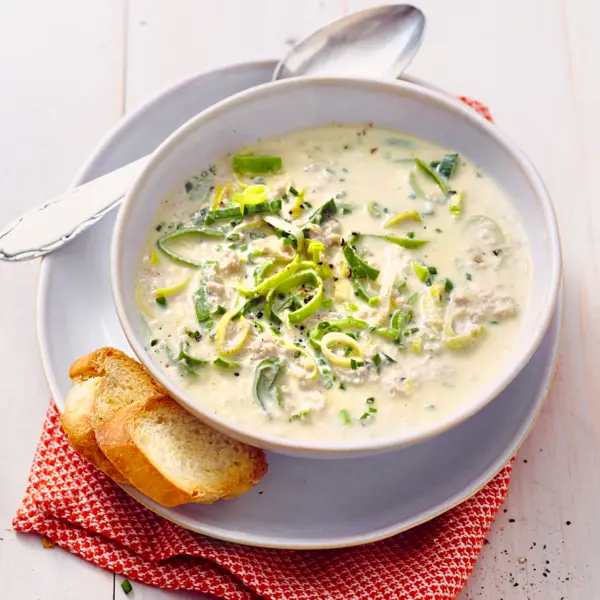 Käse-Porree-Suppe